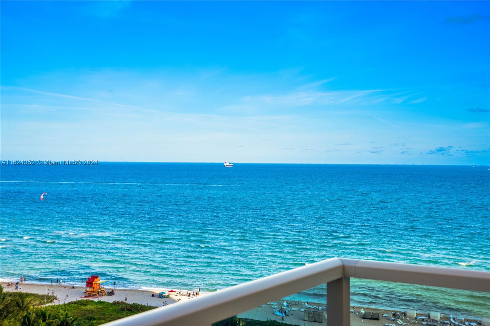 a view of an ocean from a balcony