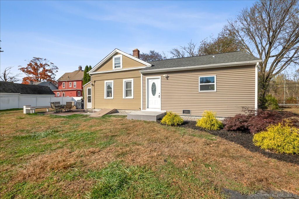 a view of a house with a patio