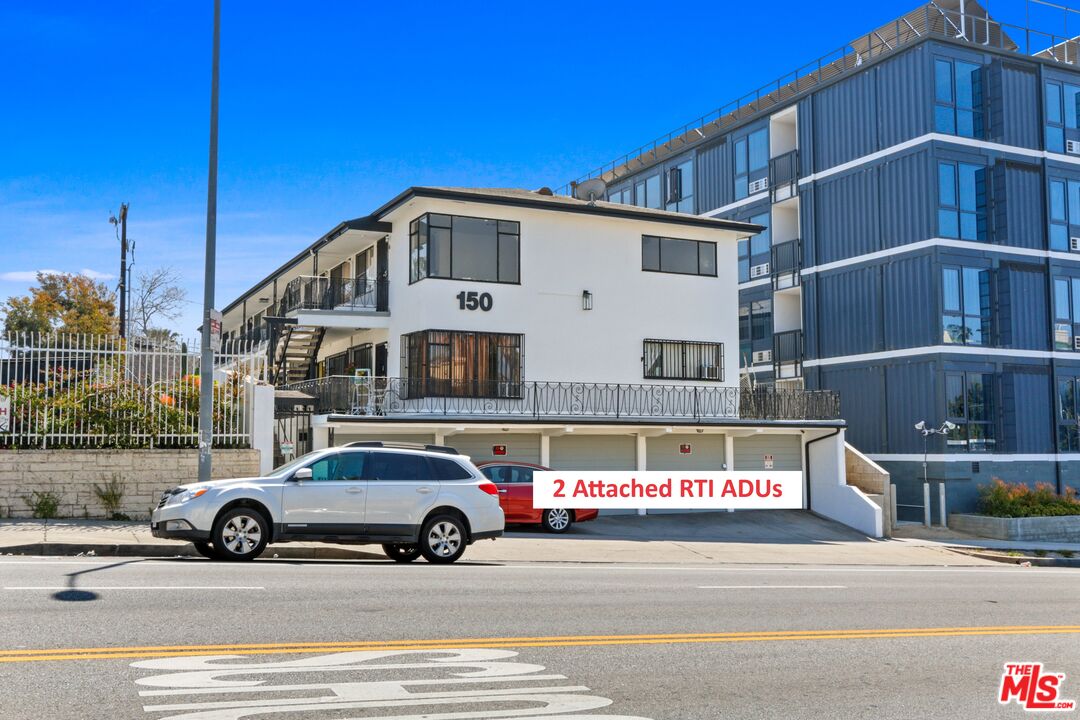 a car parked in front of a building