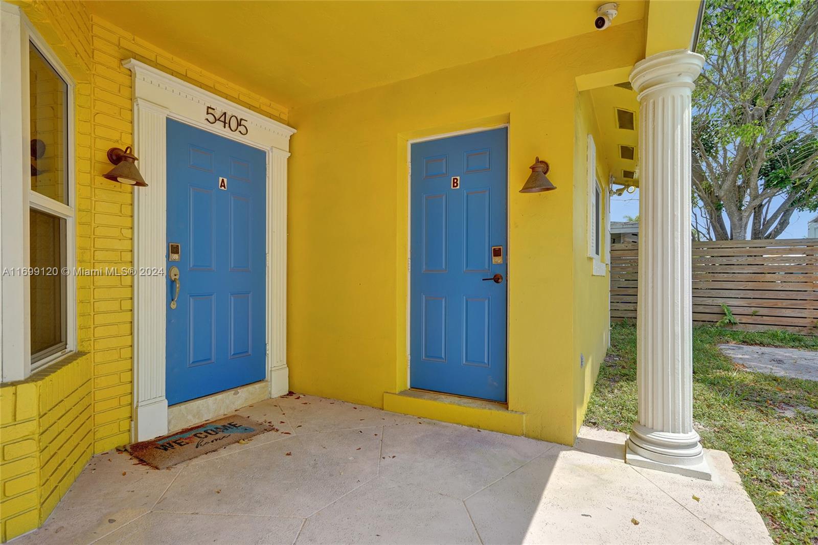 a view of a front door of house