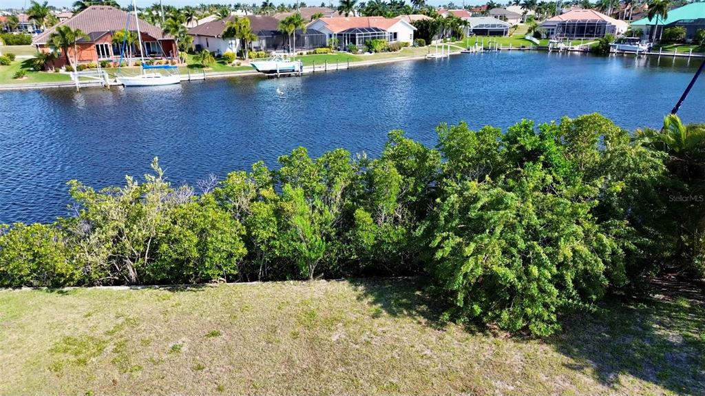 a view of a lake with houses