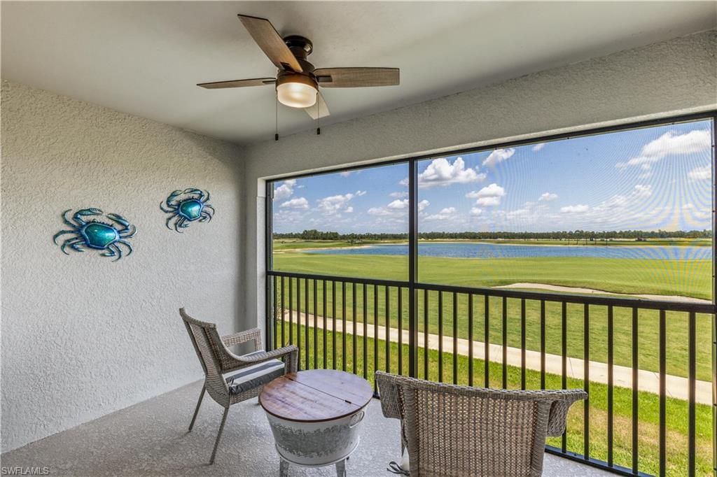 a view of a porch with furniture