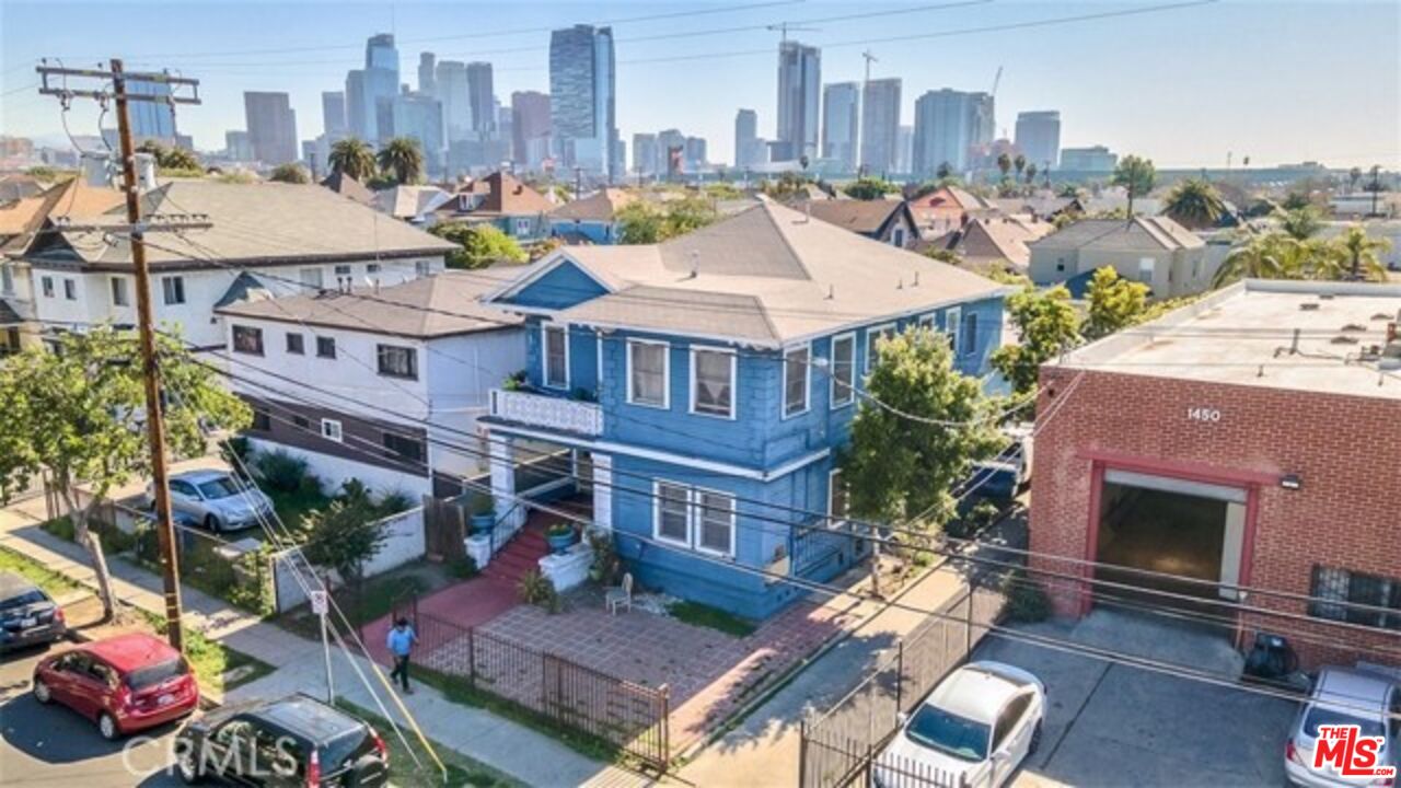 a view of a city in the middle of a building