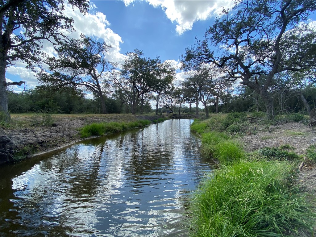 a view of lake with green space