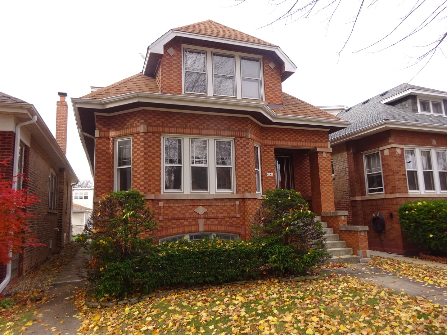 a front view of a house