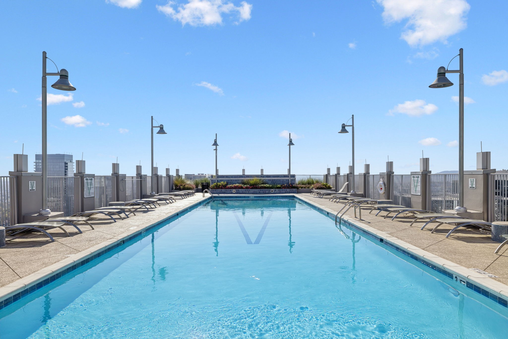 The rooftop pool offers spectacular downtown views that are unparalleled!