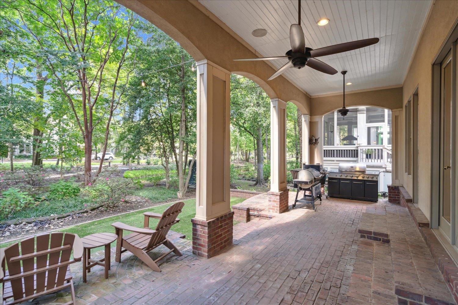 View of patio / terrace featuring ceiling fan