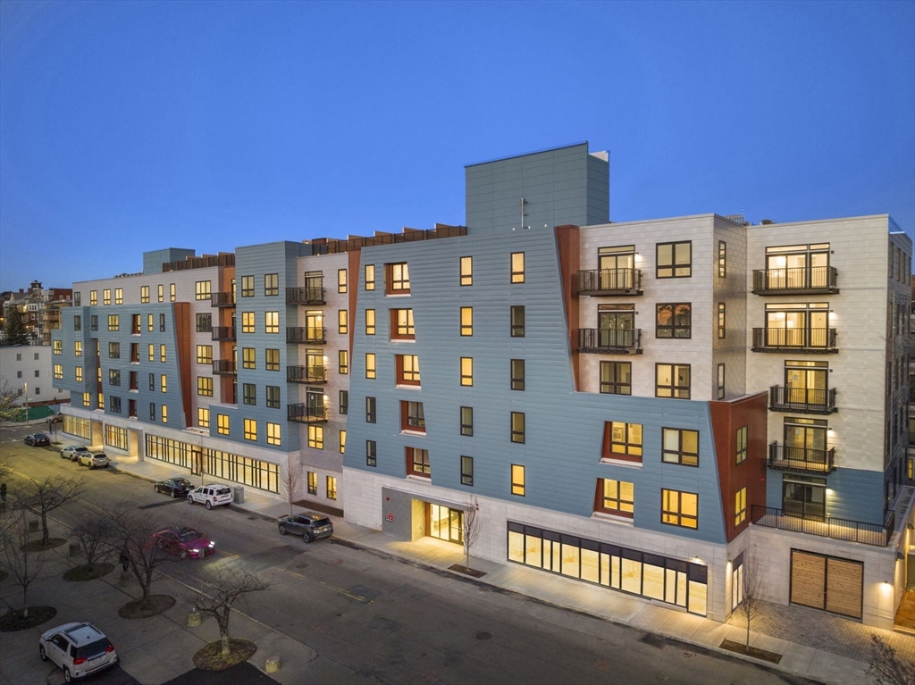 a view of a building with many windows