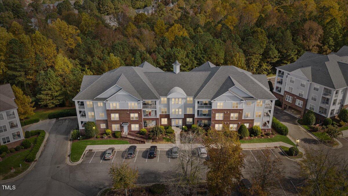 an aerial view of a house