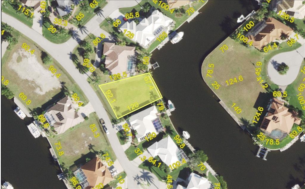 an aerial view of a swimming pool