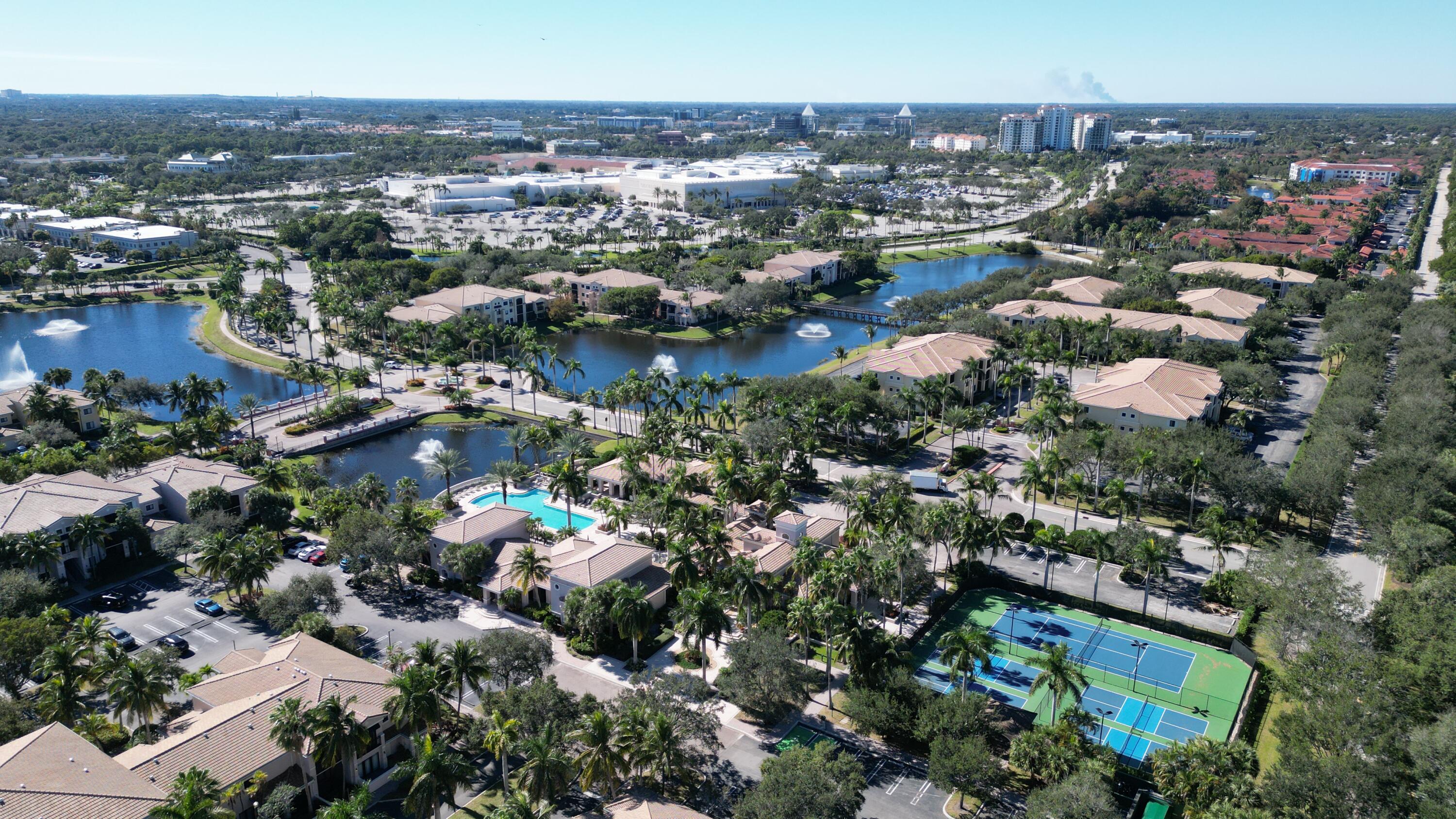 an aerial view of a city