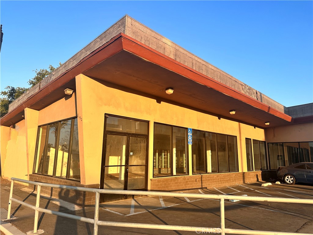 a view of a building with door