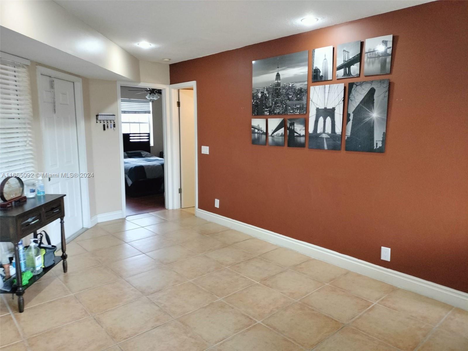 a view of a hallway with workspace