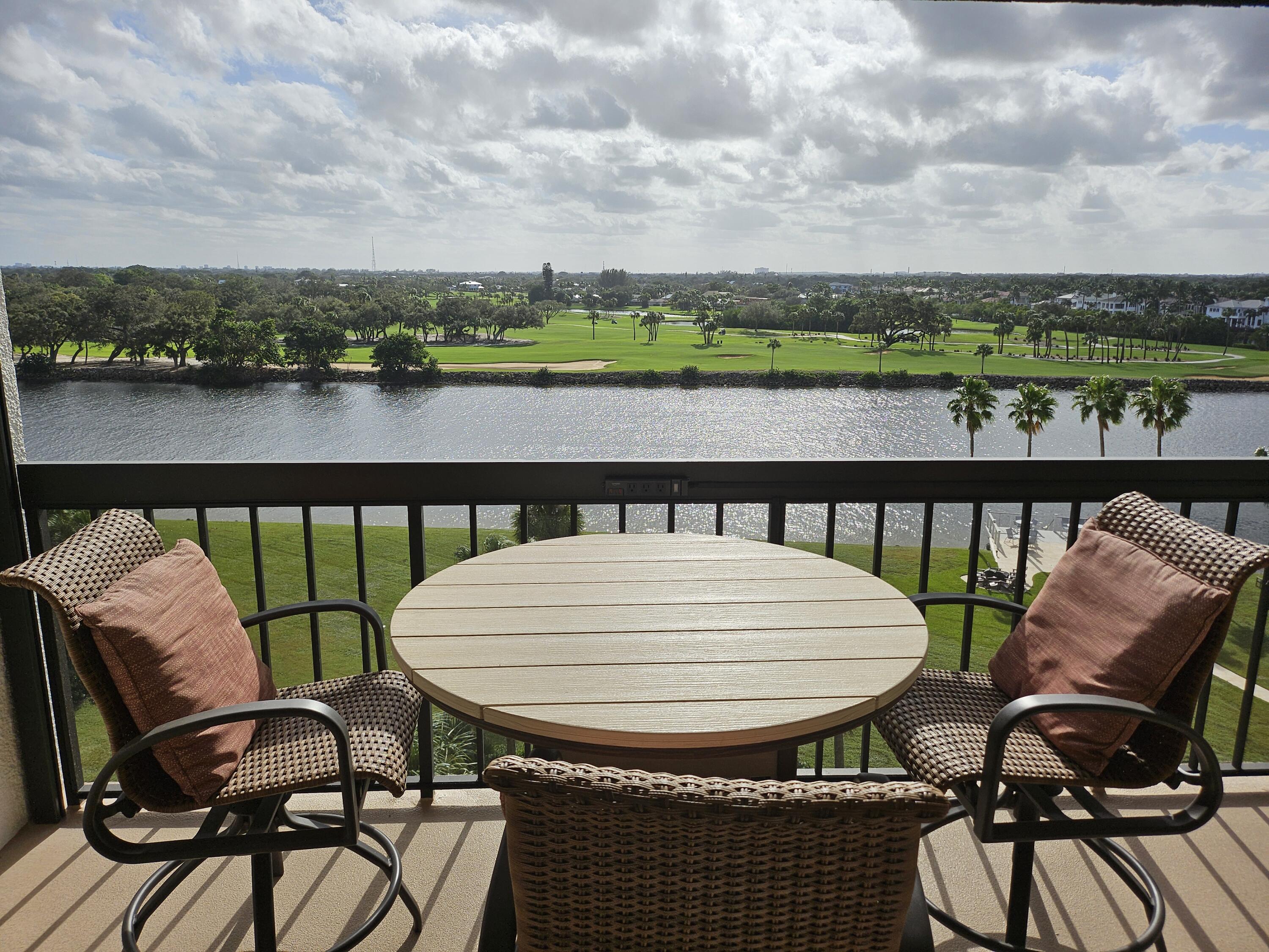 Balcony golf & water view