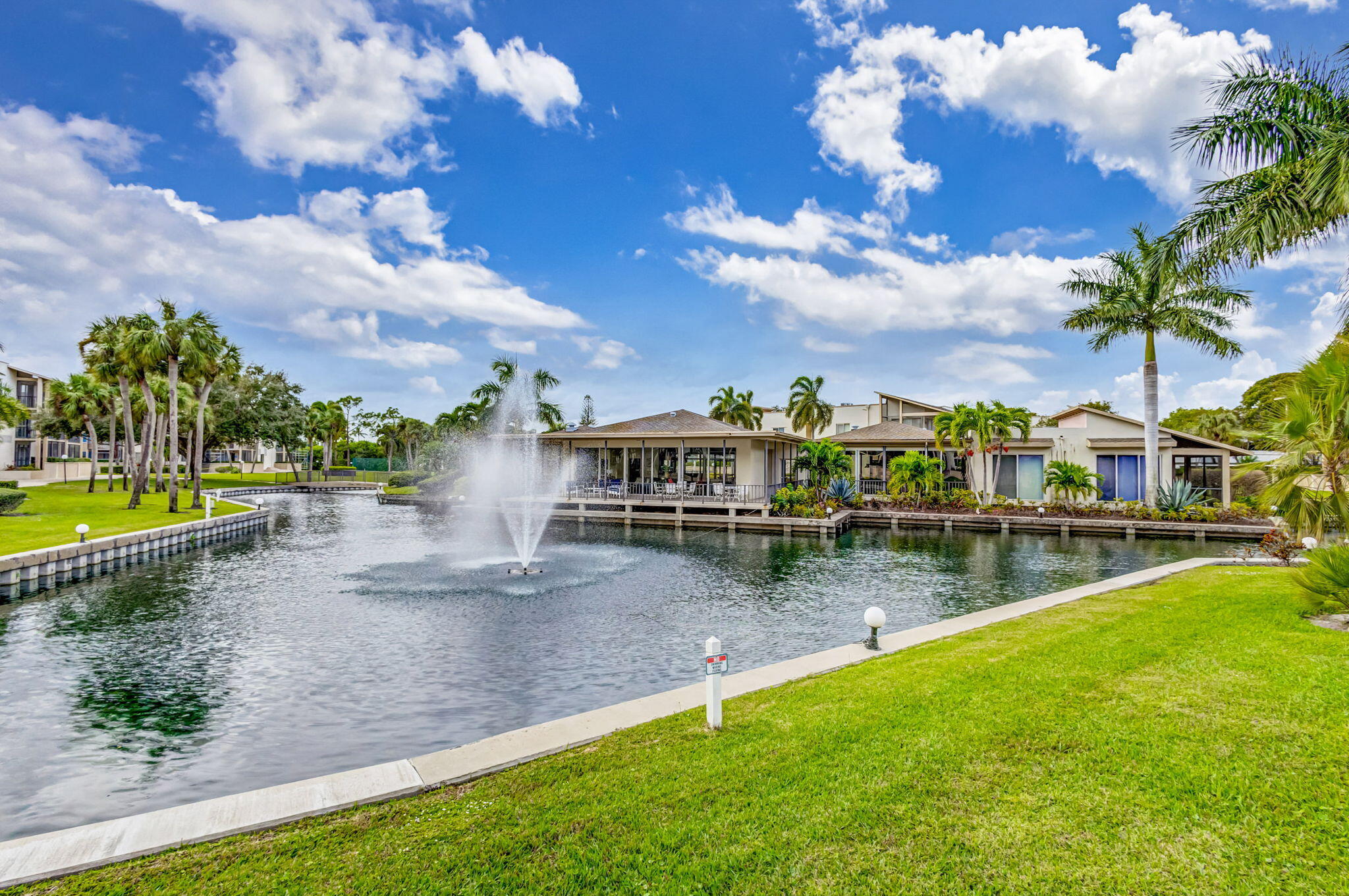 a view of a lake with houses