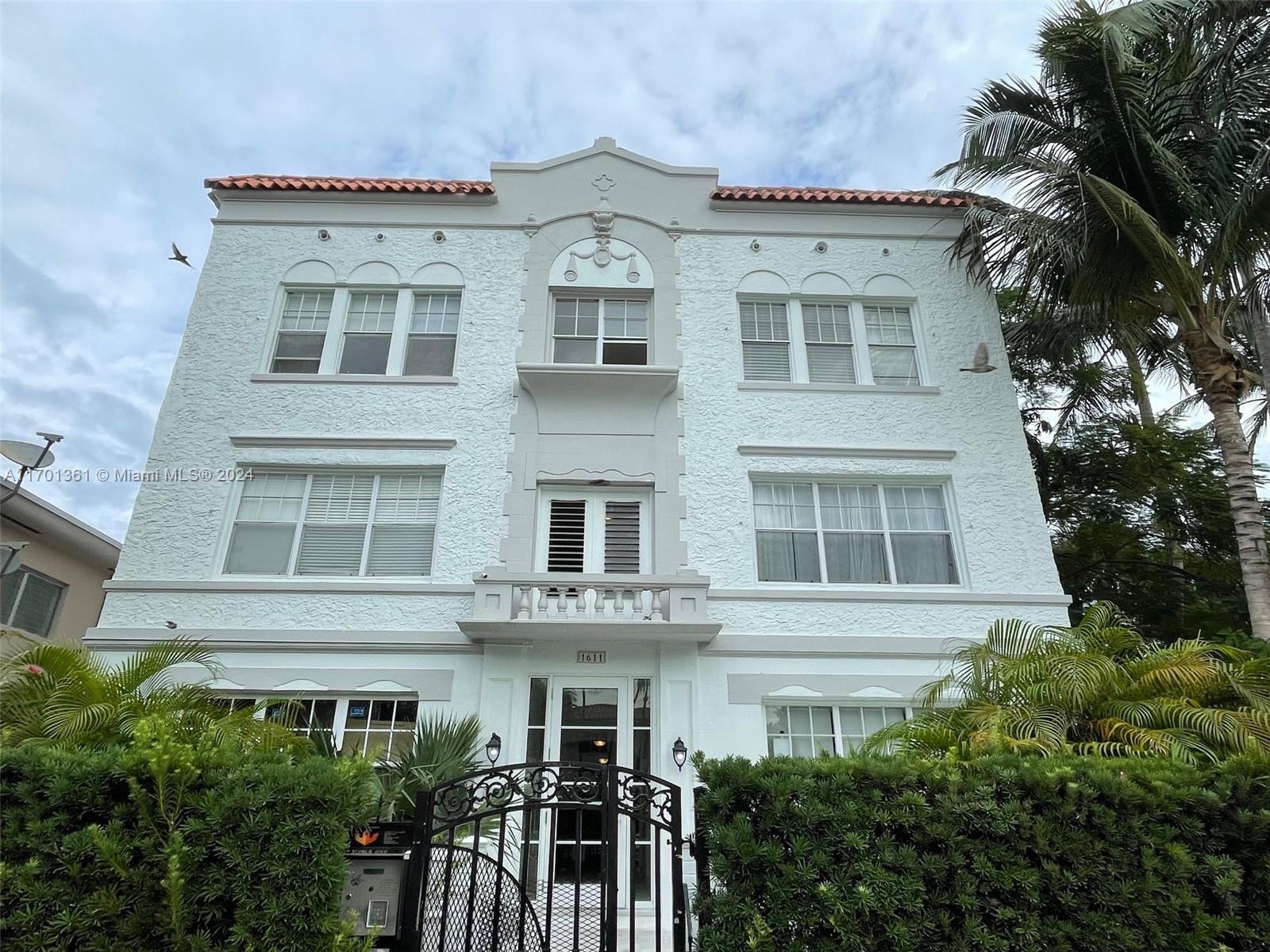 a front view of a building