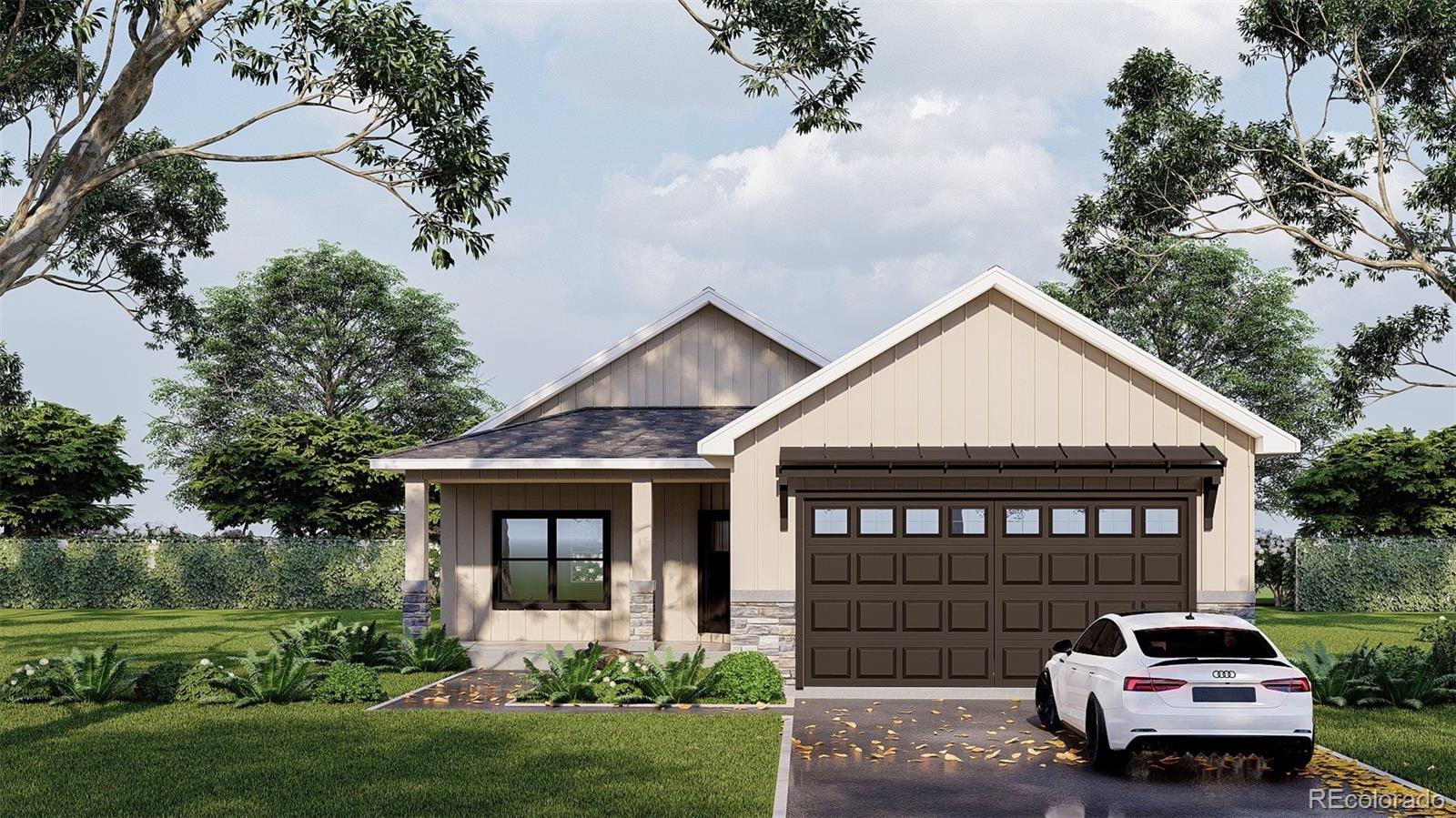 a car parked in front of a house