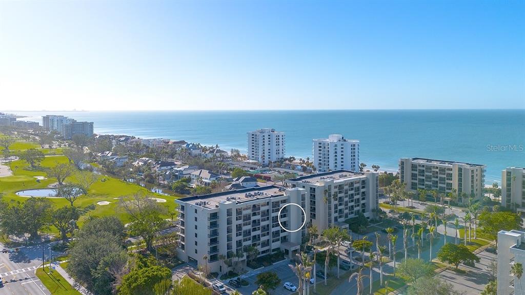 Southwest exposure with views of Longboat Key Club Course and Gulf