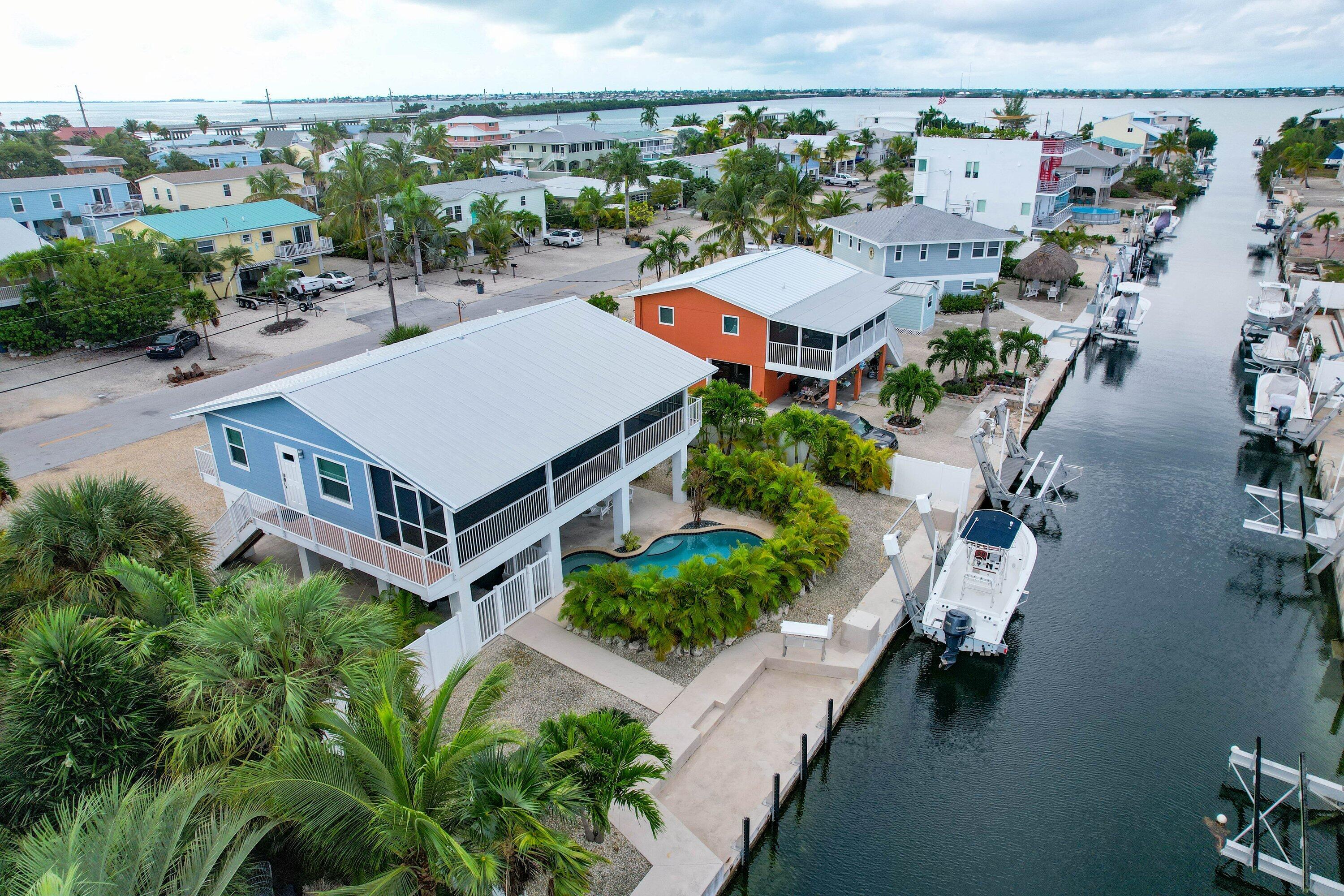 an aerial view of multiple house