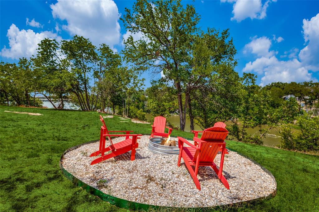 a view of a fire pit in the park