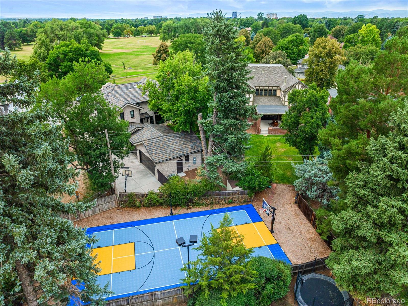 an aerial view of a house