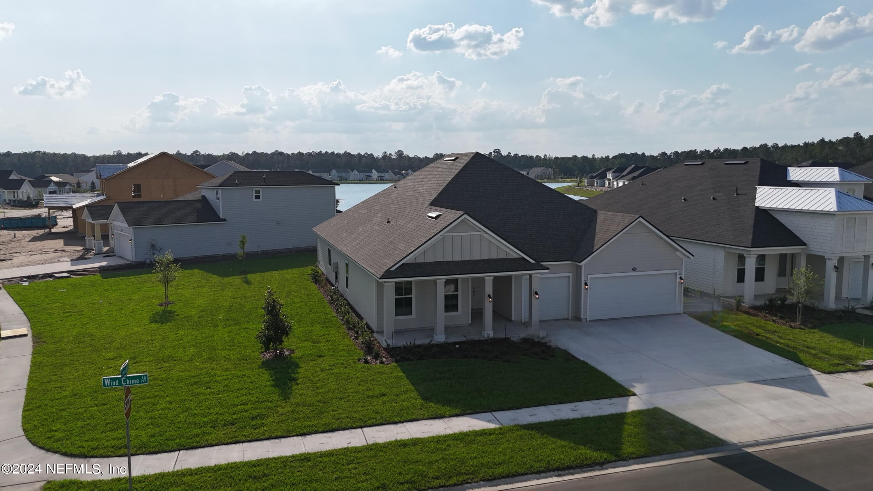 an aerial view of a house