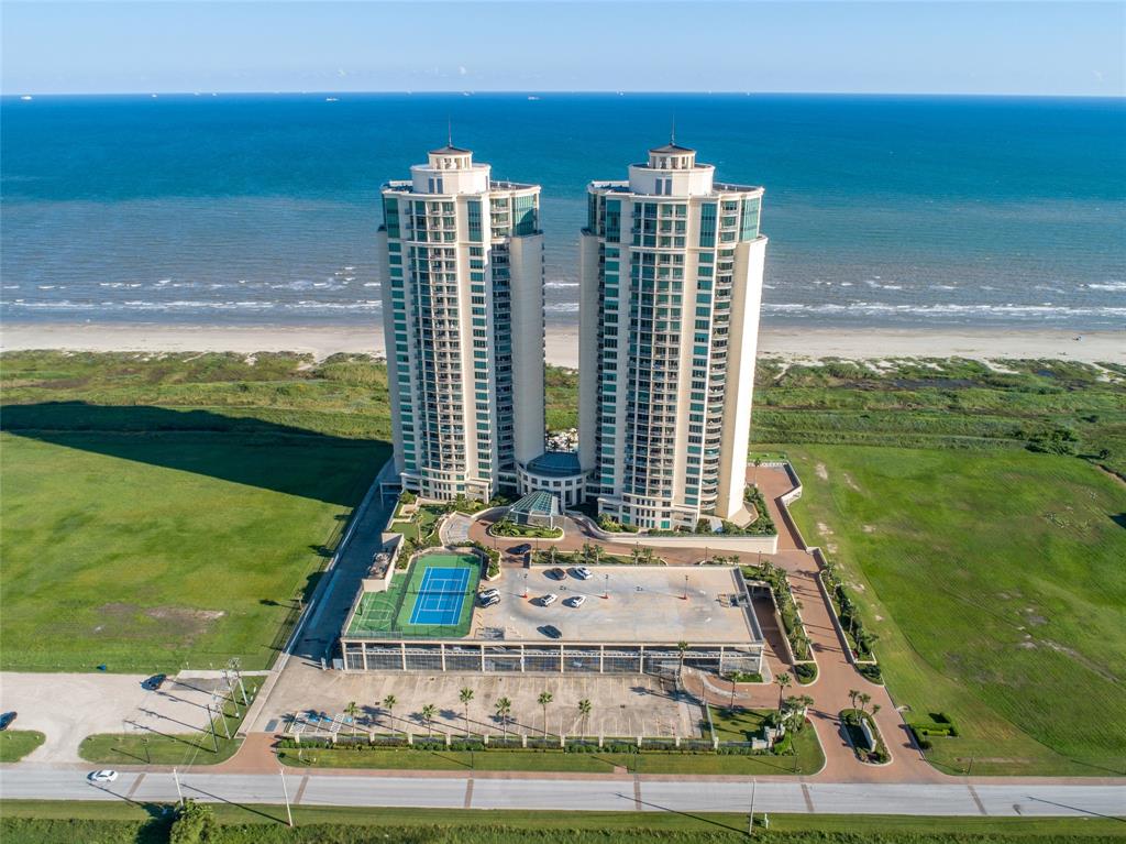 a view of a city with an ocean view