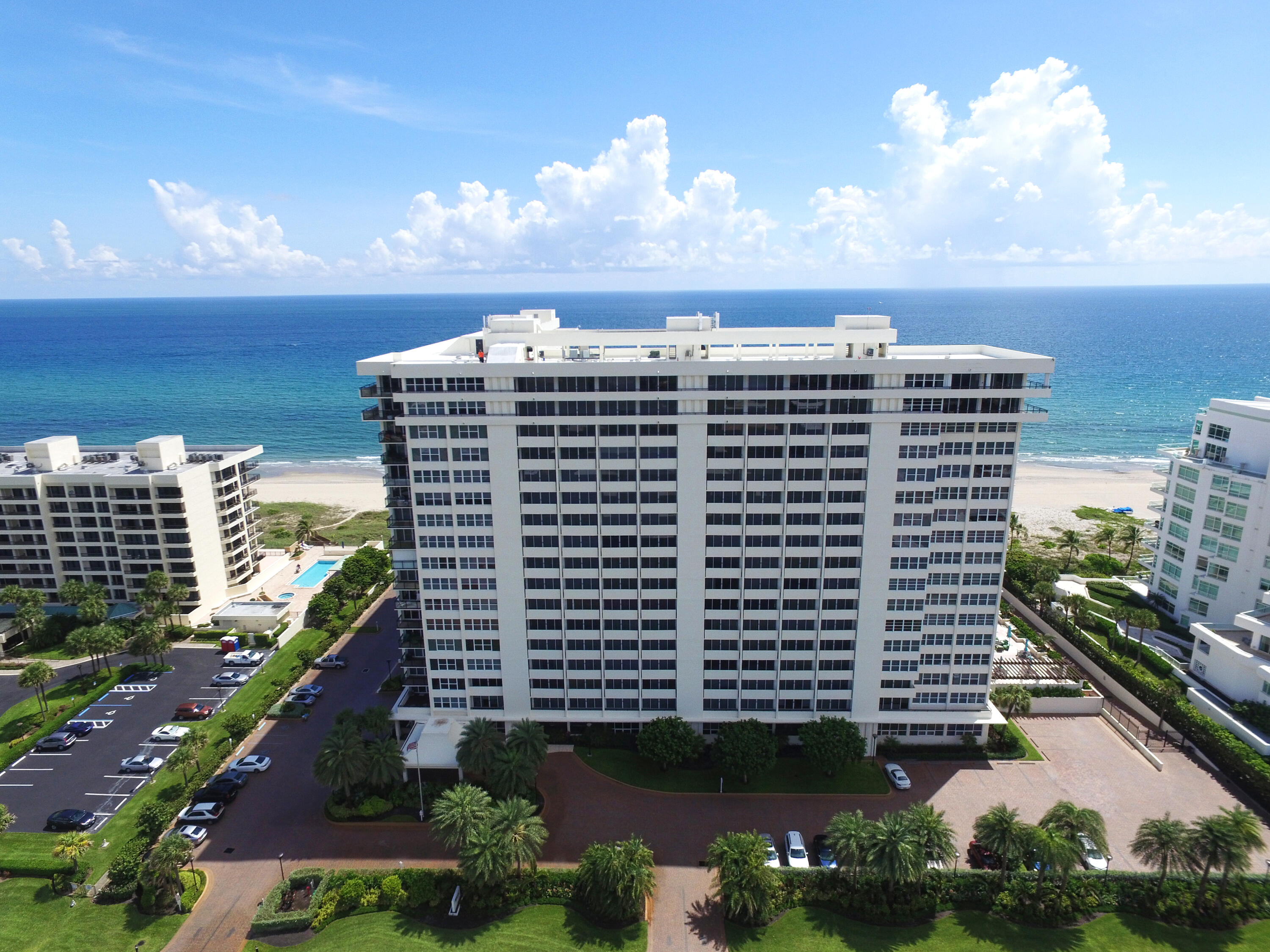 a view of a buildings with sky view