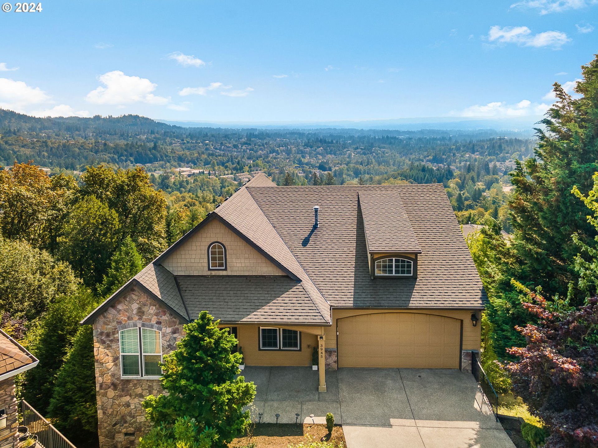 an aerial view of a house