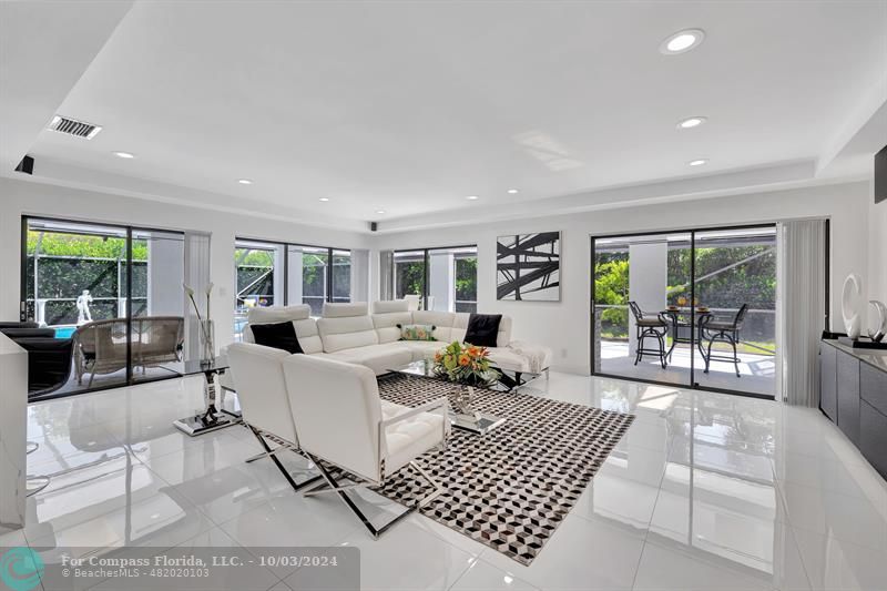 a living room with furniture