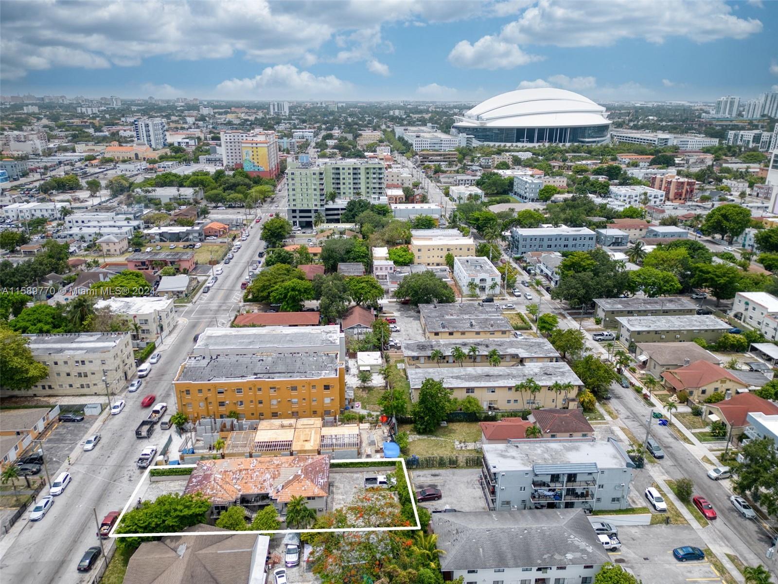 an aerial view of a city