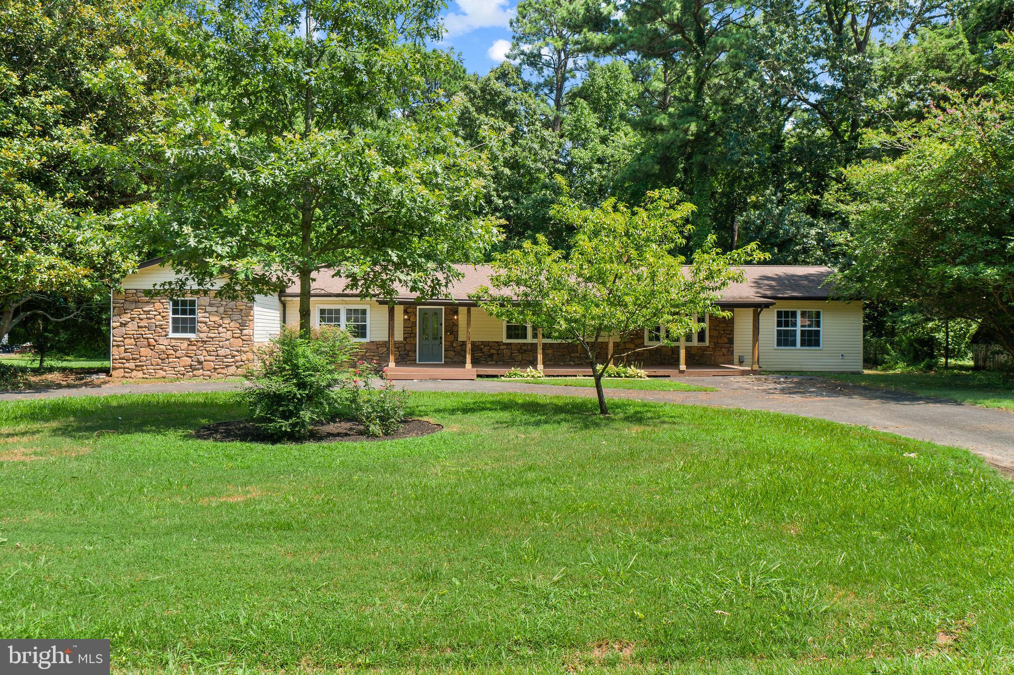 a view of a house with a backyard and a tree