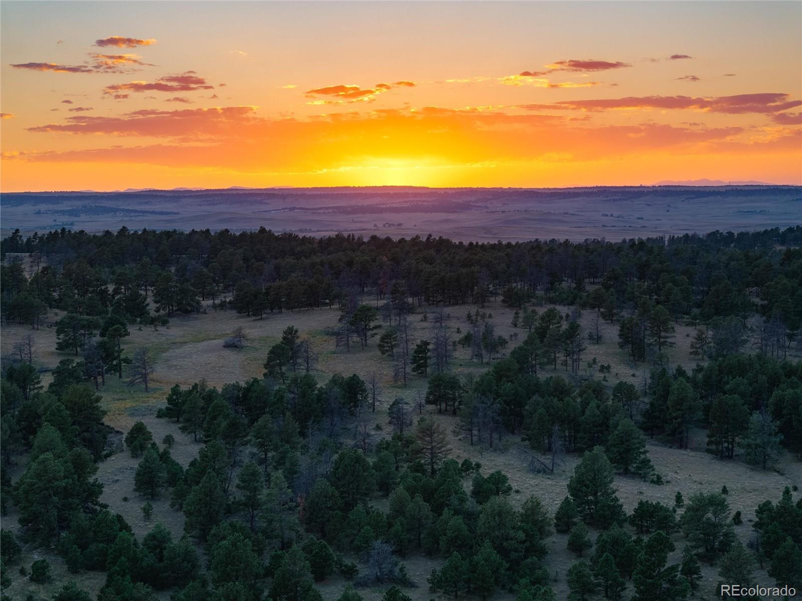 a view of a city with sunset view