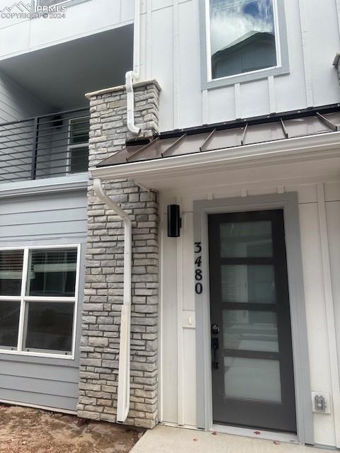 a front view of a house with a window