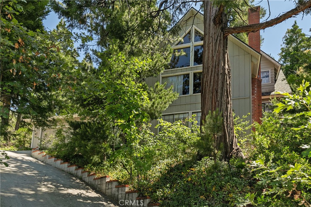 a view of a house with a tree