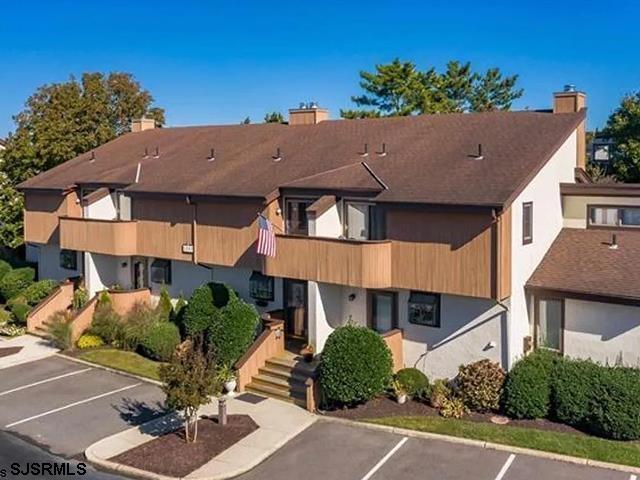 an aerial view of a house