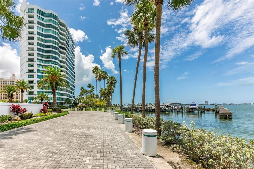 Sweeping Salt water views from 10th floor condo with walls of windows! Special Unit has bonus of window in second bedroom also! Amenities in community make luxury living a breeze.