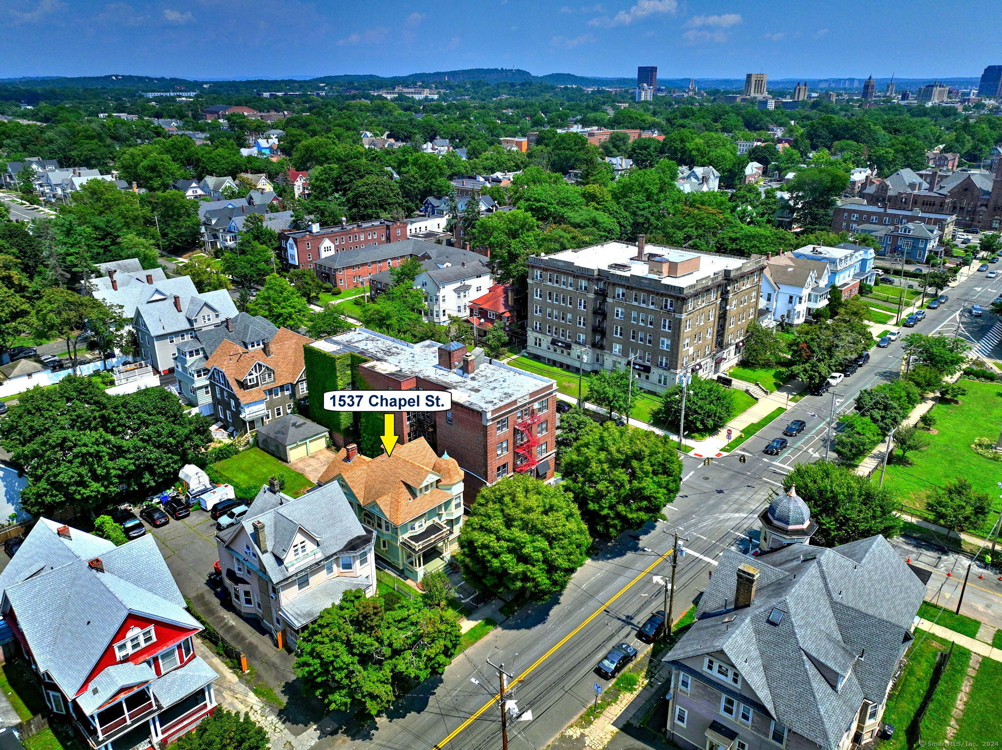 an aerial view of multiple house