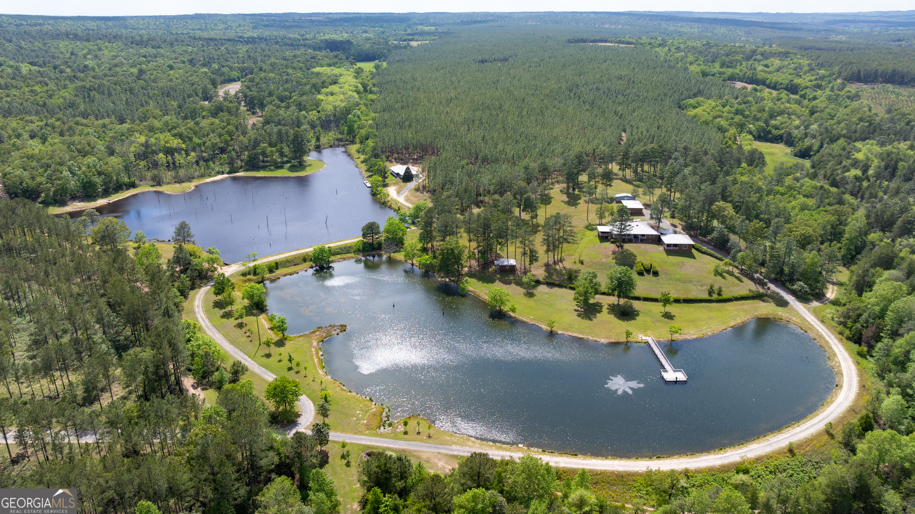 an aerial view of a house