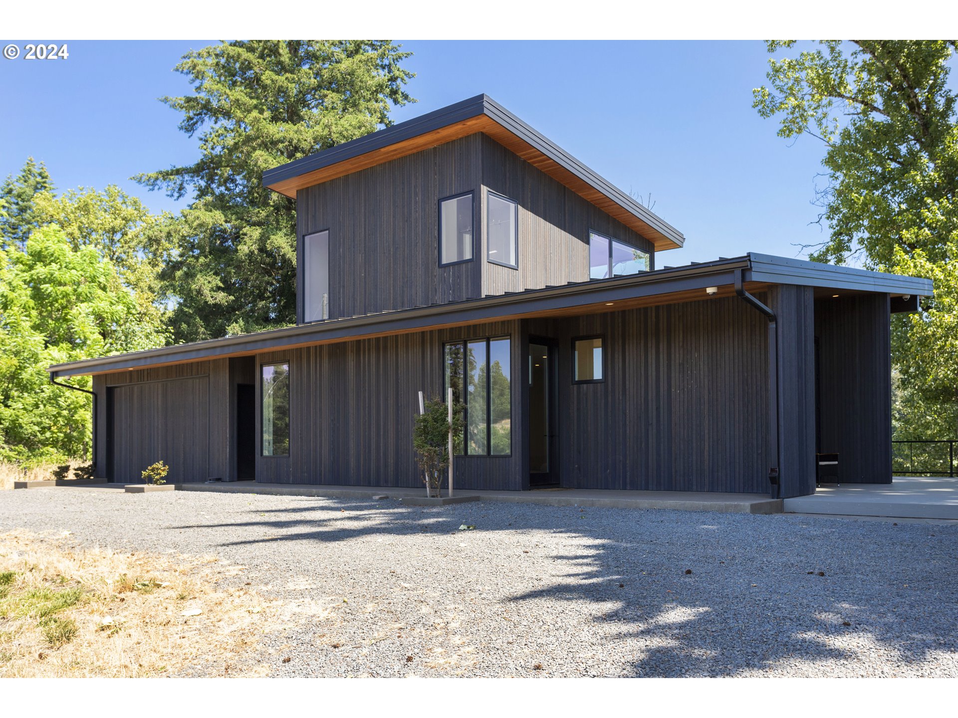 a view of wooden house