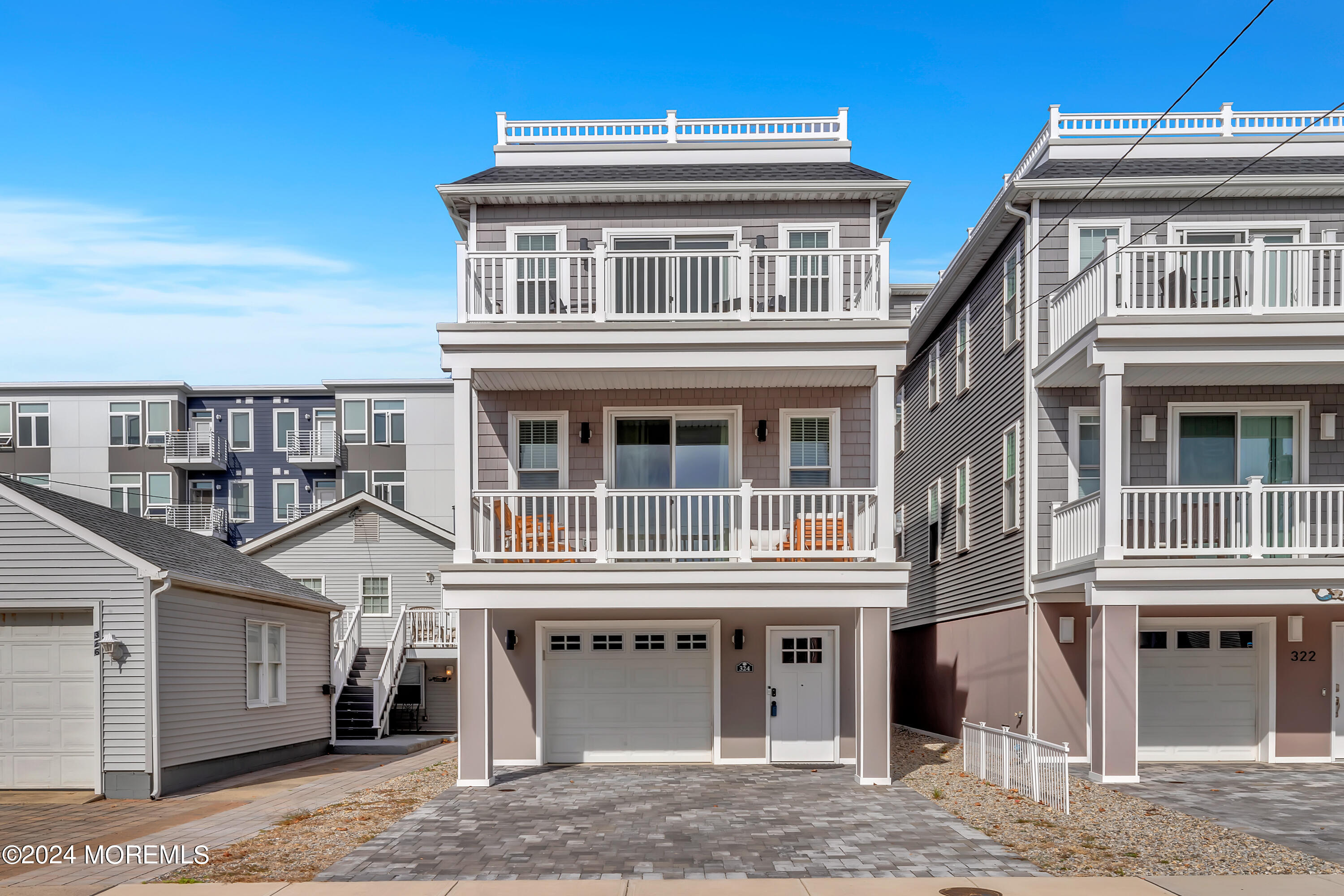 a front view of a house with a balcony