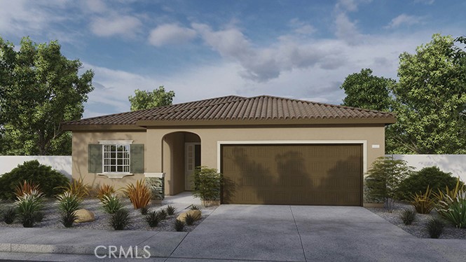 a front view of a house with a garage