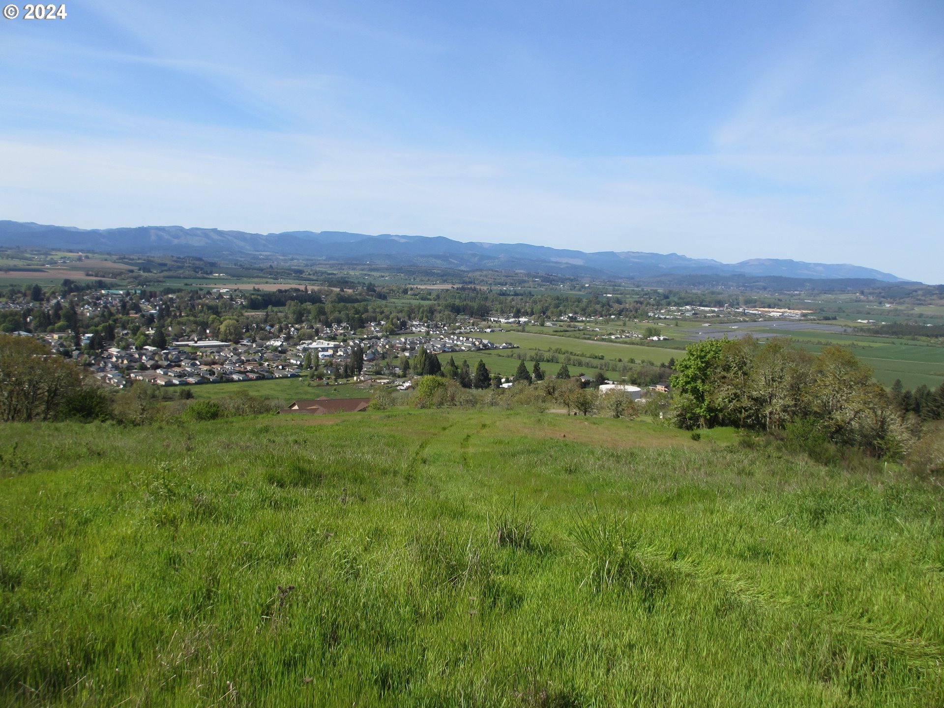 a view of city and mountain