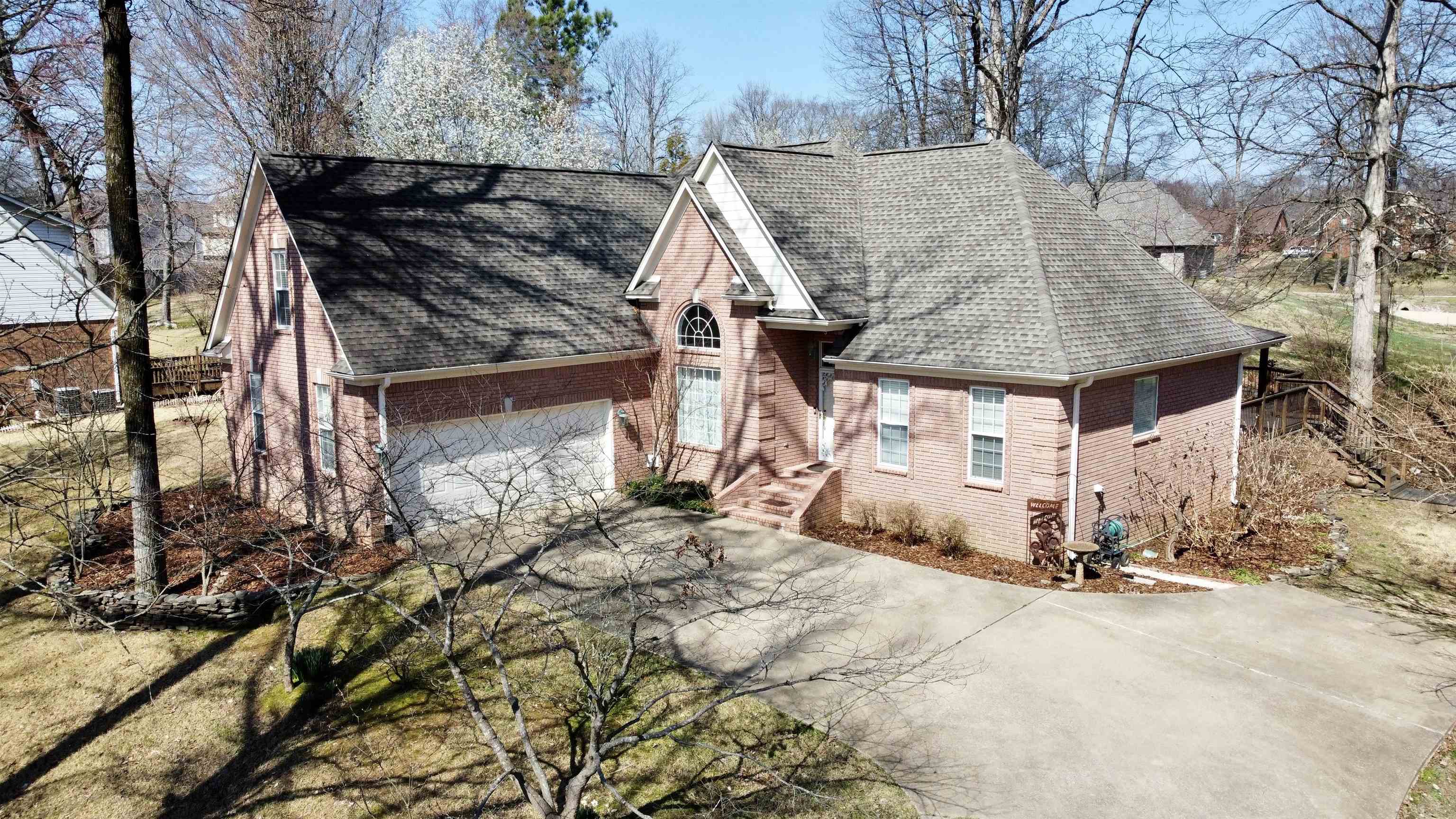 front view of a house with a yard