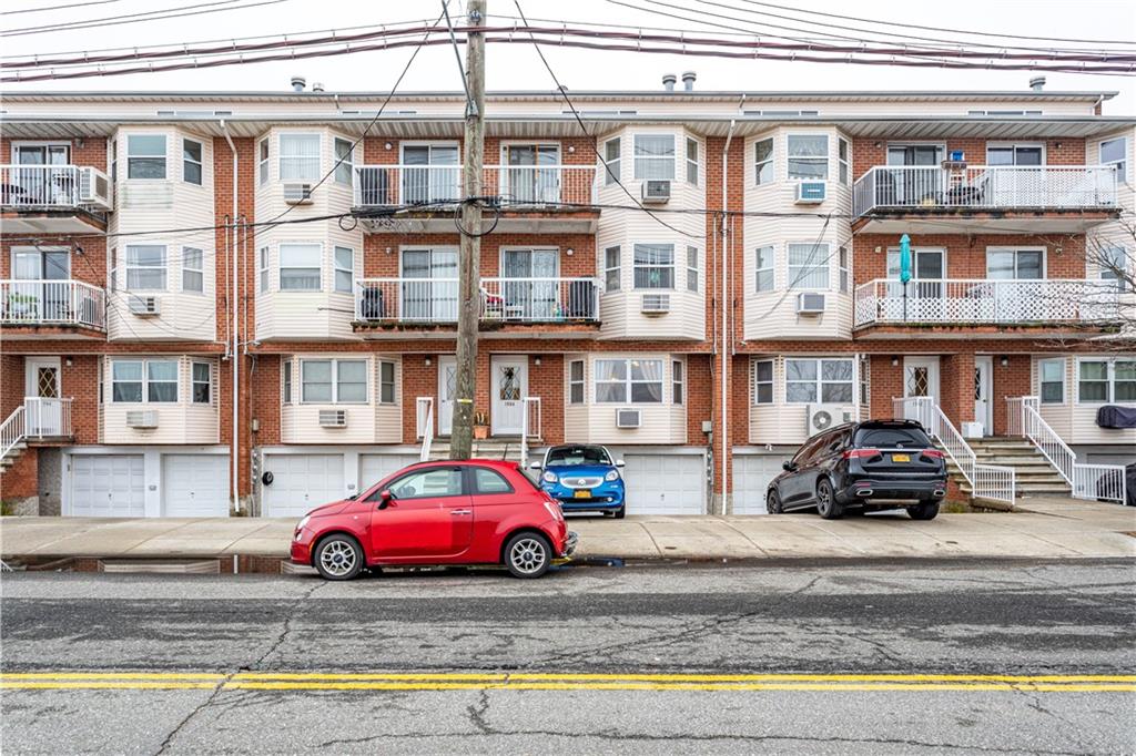 a car parked in front of a building