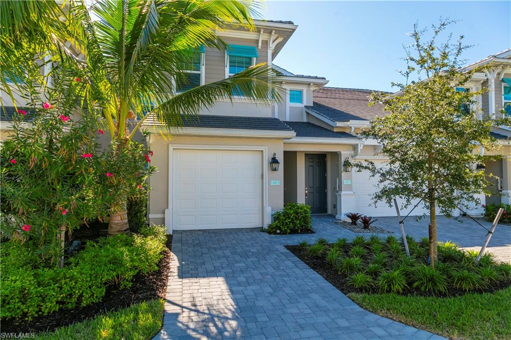 View of front of home with a garage