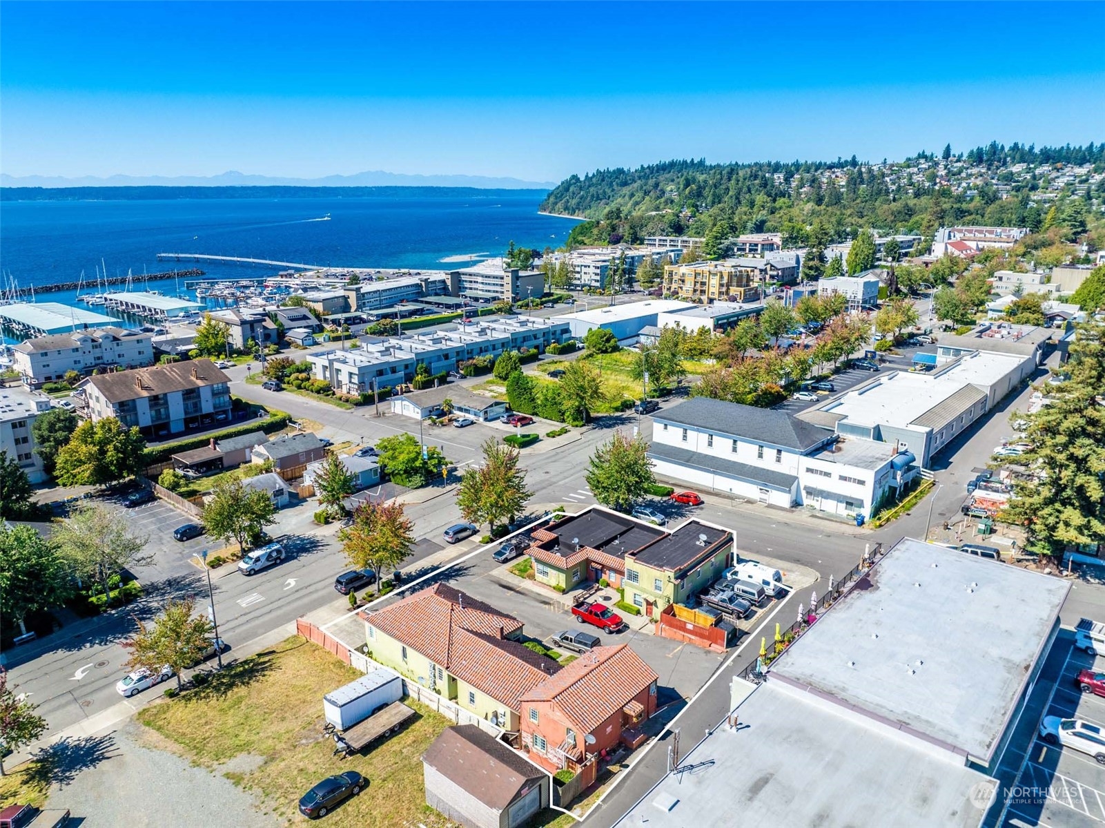 a view of city and ocean