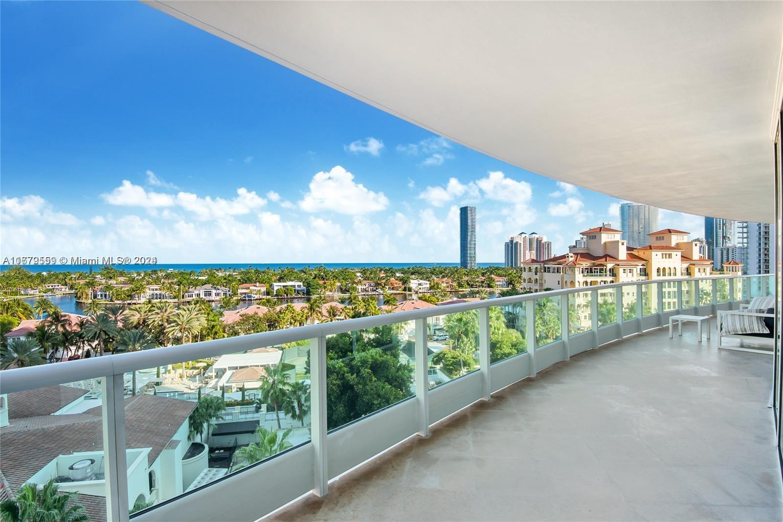 a view of a city from a balcony