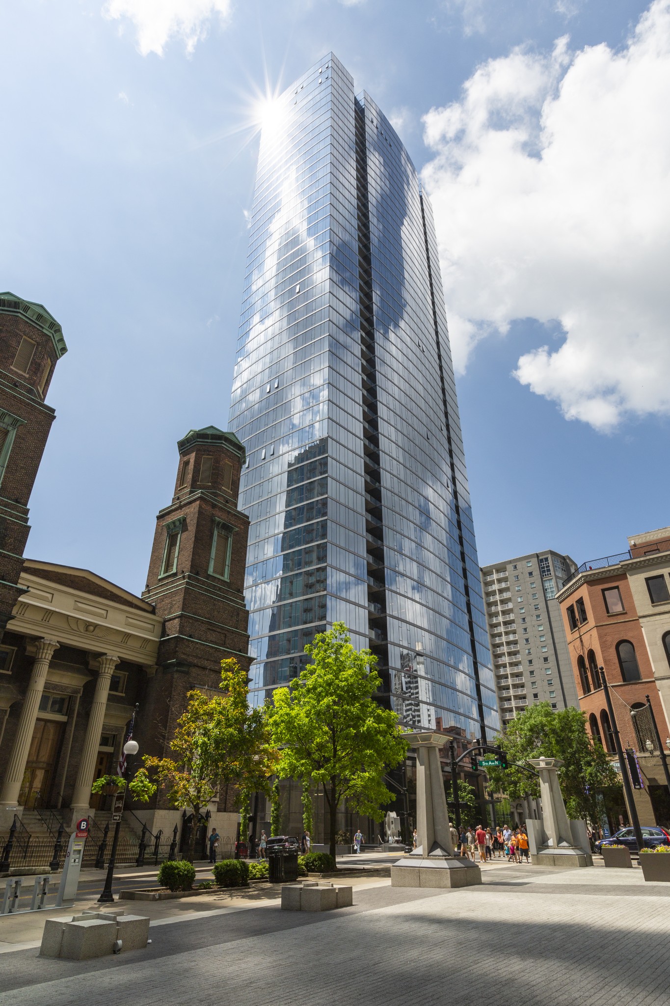 a front view of a building