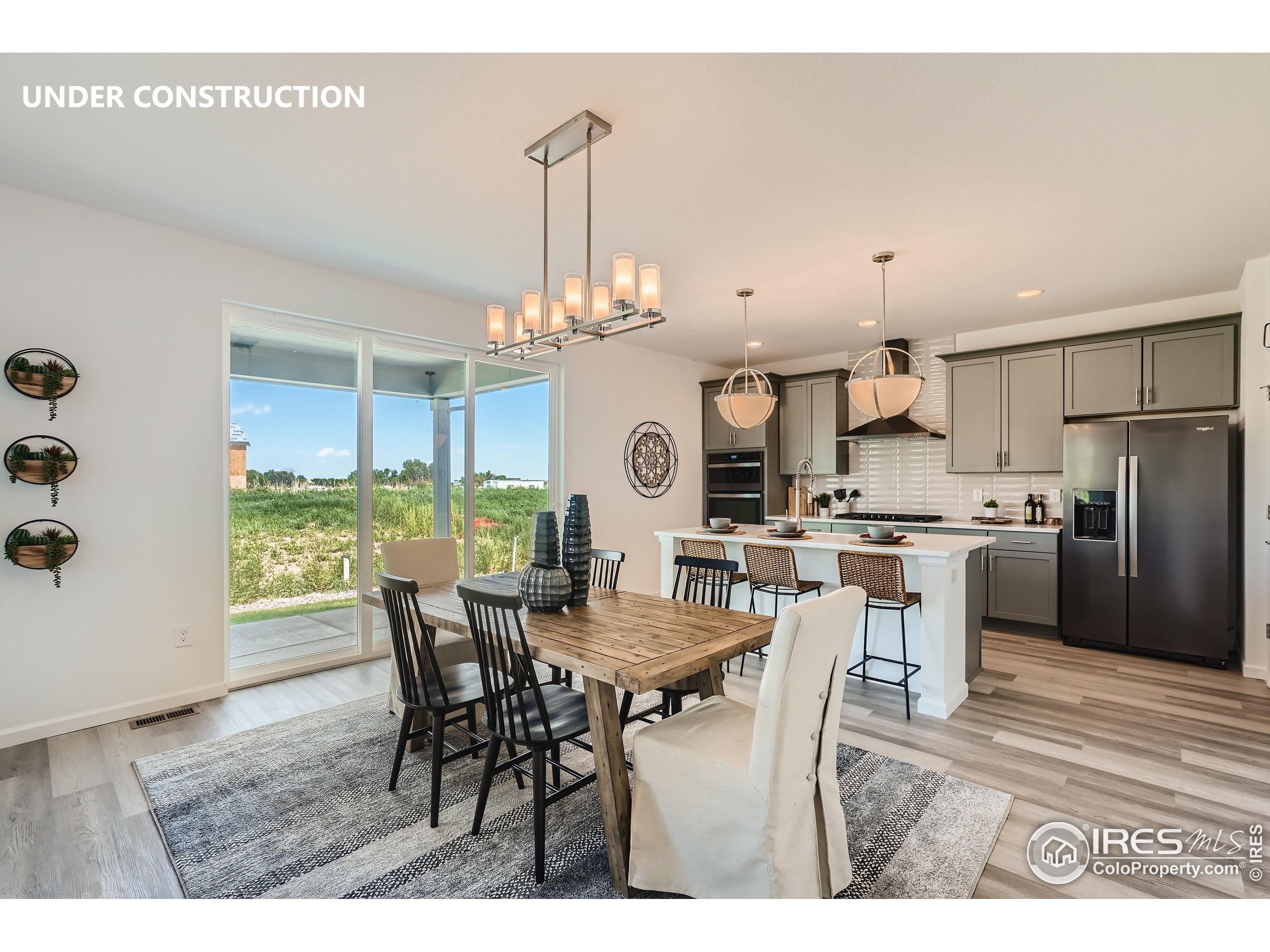 a view of a dining room and livingroom view